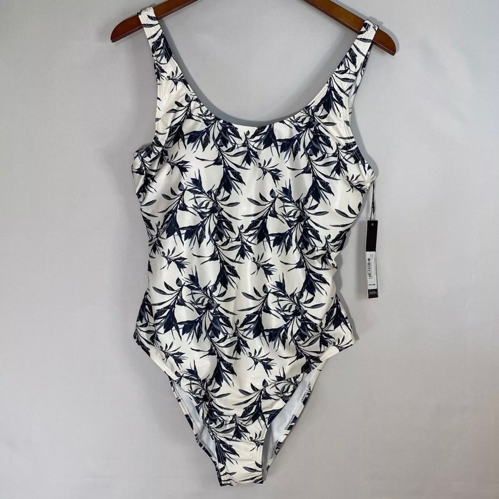 Nicole Miller Studio Swimsuit Size XL Moonless Night Print Scoop Back New